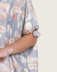 Pastel Blue-Pink Loose Everyday Kaftan - Noētic