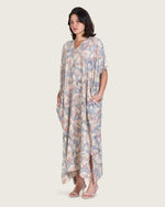 Pastel Blue-Pink Loose Everyday Kaftan - Noētic