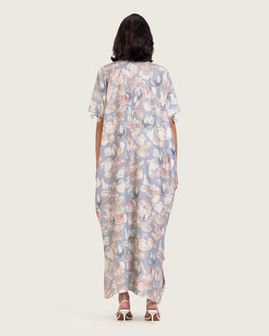 Pastel Blue-Pink Loose Everyday Kaftan - Noētic