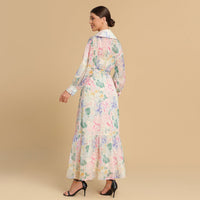 Pastel Floral Chiffon wrap Dress - Noētic