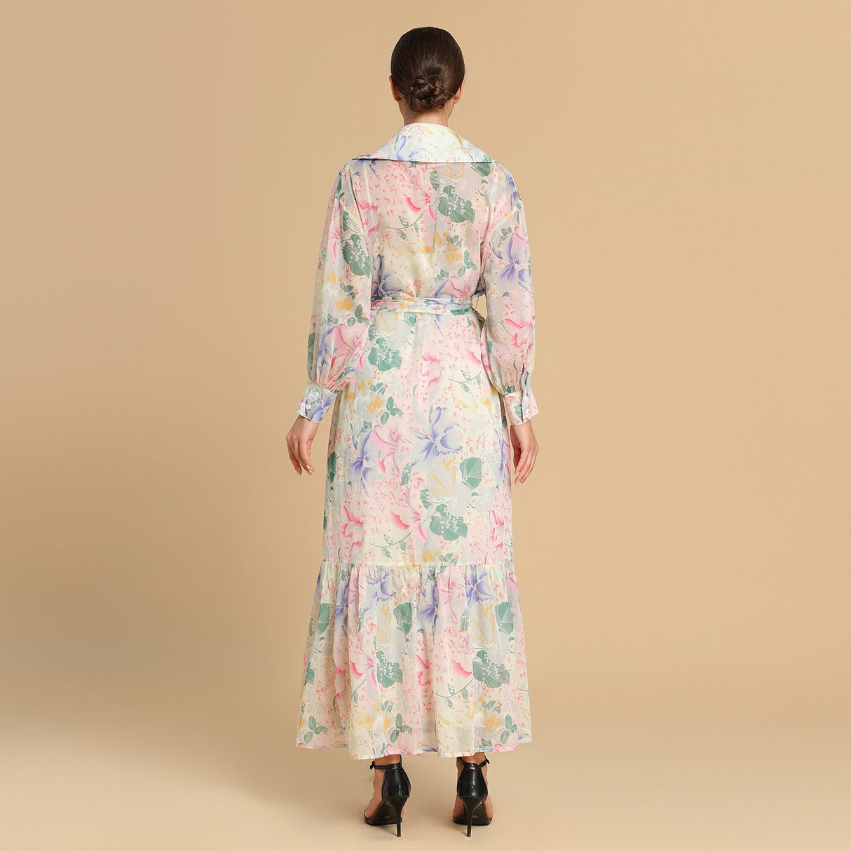 Pastel Floral Chiffon wrap Dress - Noētic