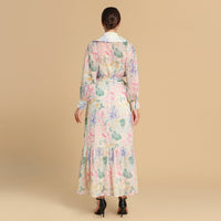Pastel Floral Chiffon wrap Dress - Noētic