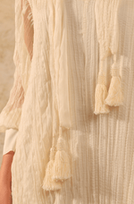 Pearl Off-White Crinkled Chiffon Shirt Dress - Noētic