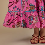 Pink Garden Cotton Maxi Dress - Noētic