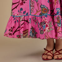 Pink Garden Cotton Maxi Dress - Noētic
