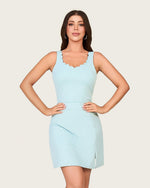 Powder Blue Scalloped Swimsuit Set with Skirt Cover-Up - Noētic