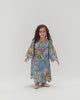 Girls Floral Blue Maxi Kaftan with Relaxed Silhouette
