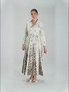 Floral & Leopard Linen Shirt Dress with Braided Beaded Belt