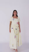 Luxury Linen Blend Set with Botanical Appliqué Details