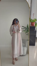 Maxi Shirt Dress with Handcrafted Floral Embroidery