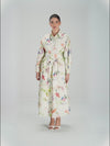 Floral Poplin Shirt Dress with Belt