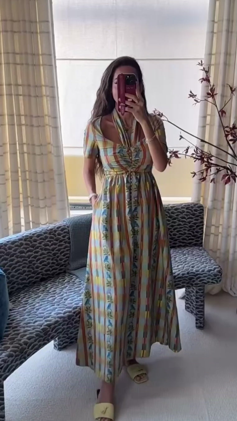 Checked Linen Dress