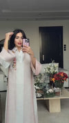 قفطان ماكسي بتطريز زهري يدوي