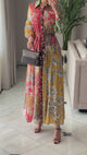 Luxury Modest Poplin Maxi Dress with Bambi & Mixed Artistic Prints