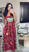 Floral Poplin Maxi Dress with Tie Straps, Smocked Back & Pockets