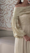 Off-Shoulder Classic Satin Jacquard Dress