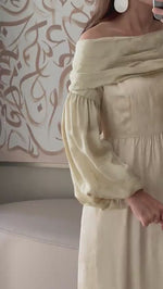 Off-Shoulder Classic Satin Jacquard Dress