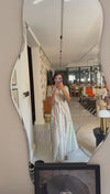 Striped Floral Linen Dress