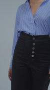 High Waisted Twill Black Pants
