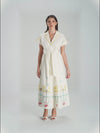 Ivory Bloom Linen Dress