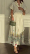 Ivory Bloom Linen Dress