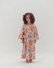 Printed Cotton Kids Dress with Relaxed Fit and Scalloped Edges - Peach