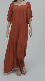 Tonal Embroidered Maxi Dress
