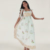Botanical Poplin Maxi Dress with Tie Straps, Smocked Back & Pockets