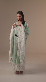 Polka Dot and Palm Treas Mix Print Flowy Kaftan
