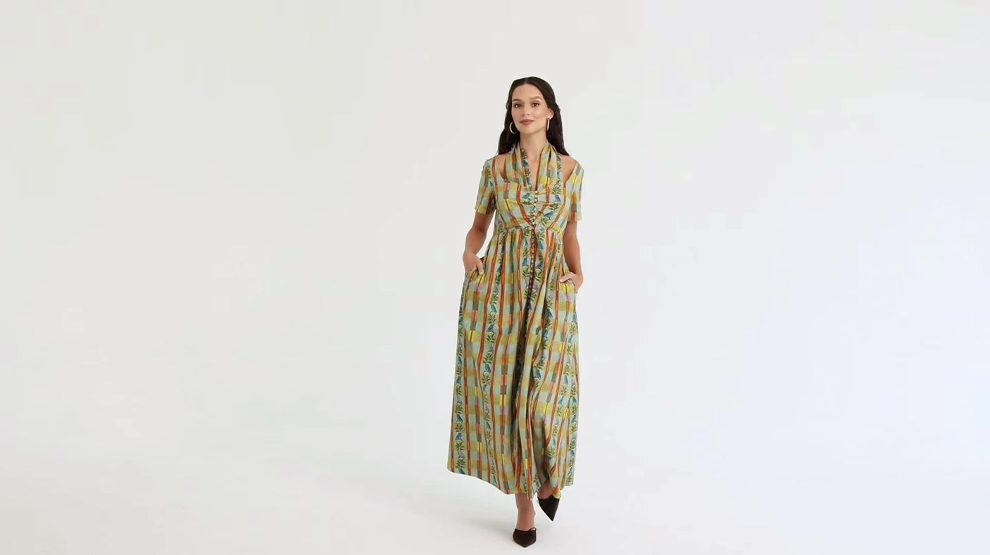 Checked Linen Dress
