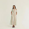 Striped Floral Linen Dress