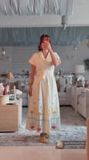 Ivory Bloom Linen Dress