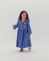 Kids Eyelet Cotton A-Line Dress with Handmade Beaded & Sequin Details