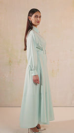 Baby Blue Poplin Shirt Dress