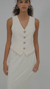 Crepe Co-ord Maxi Bias-Cut Maxi Skirt in White