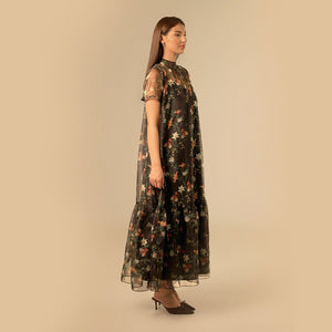 Printed sheer soft organza dress - Noētic