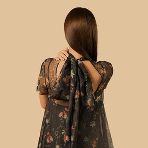 Printed sheer soft organza dress - Noētic