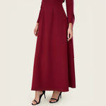 Embellished Evening Crepe Maxi Dress with Attached Satin Scarf