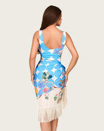 Riviera Print One-Piece Swimsuit with Fringed Wrap Skirt Cover-Up - Noētic