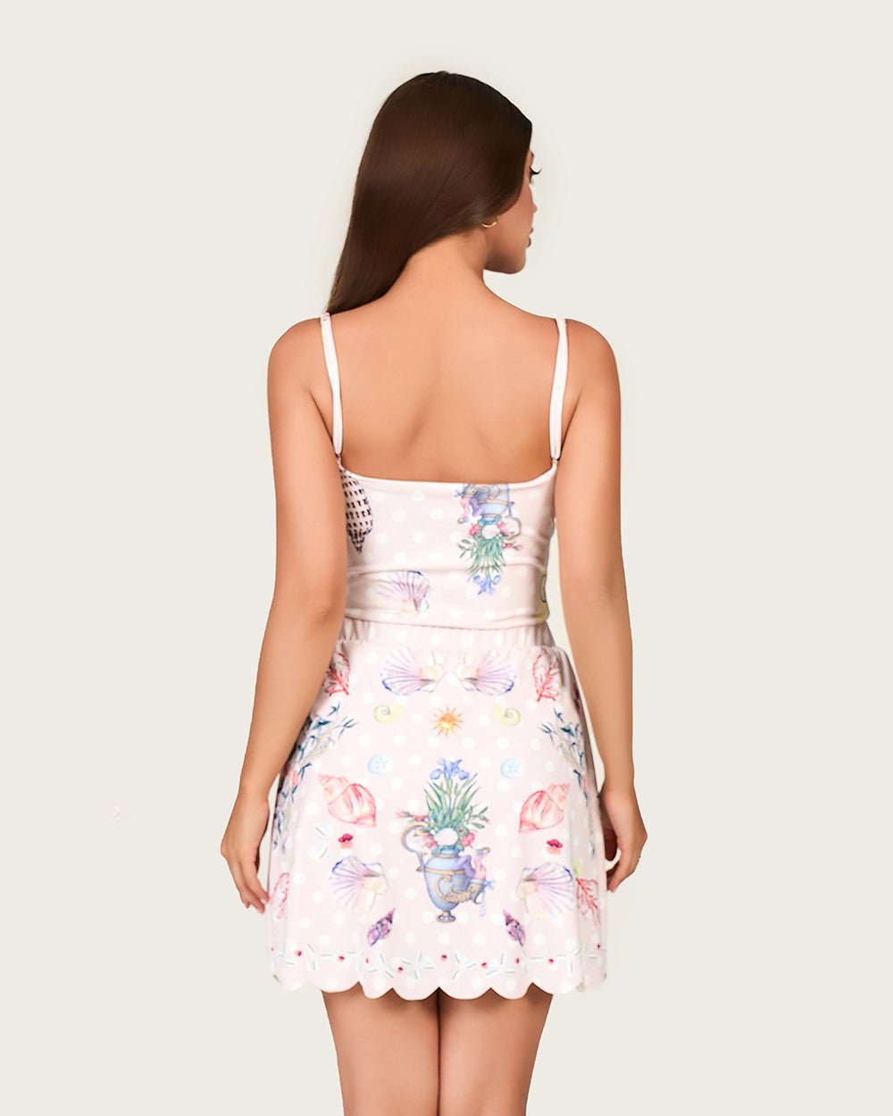 Seaside Treasure Swimsuit Set with Scalloped Skirt Cover-Up - Noētic