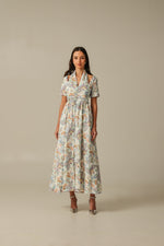 Soft Linen Vibrant Printed Dress – Modest & Light Summer Wear - Noētic