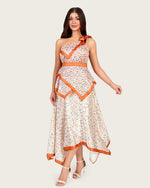 Statement Satin One-Shoulder Dress with Artistic Print & Bow Detail - Noētic