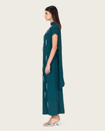 Teal Green Maxi Dress with Beaded Embellishments - Noētic