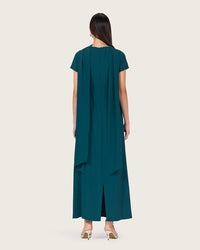 Teal Green Maxi Dress with Beaded Embellishments - Noētic