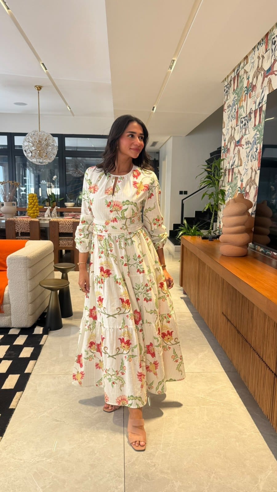 Timeless Modest Floral Printed Dress - Noētic