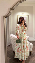 Timeless Modest Floral Printed Dress - Noētic