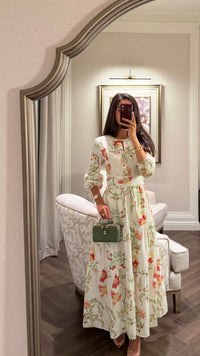 Timeless Modest Floral Printed Dress - Noētic