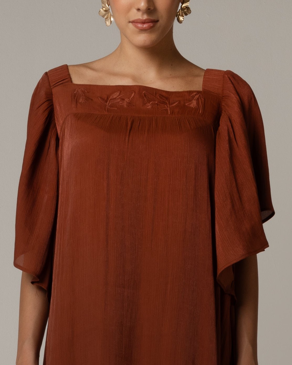 Tonal Embroidered Maxi Dress - Noētic