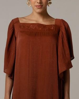 Tonal Embroidered Maxi Dress - Noētic