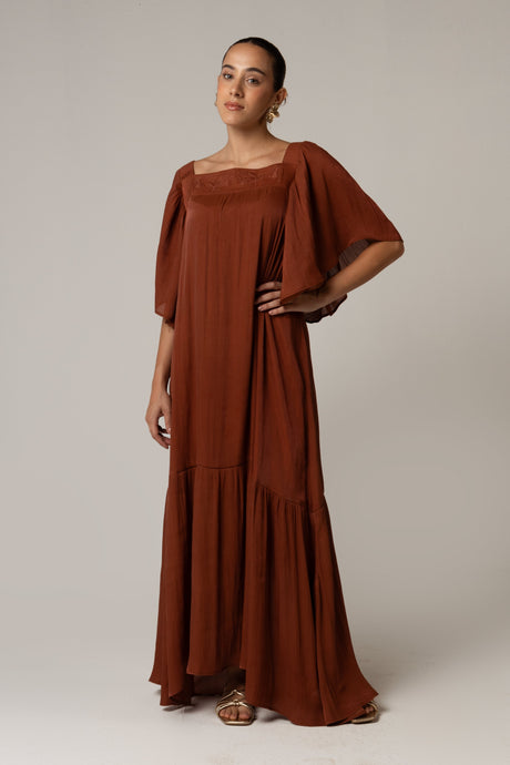 Tonal Embroidered Maxi Dress - Noētic